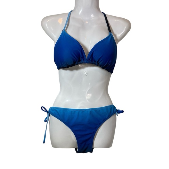 NWOT Blue Two-tone Bikini Set Sz-Small - Picture 1 of 5